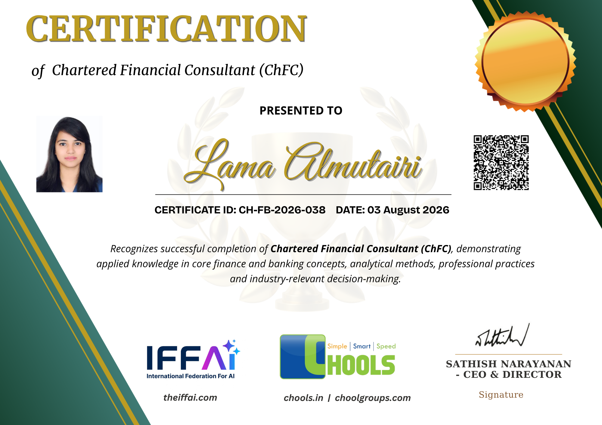 Chartered Financial Consultant (ChFC) Certificate